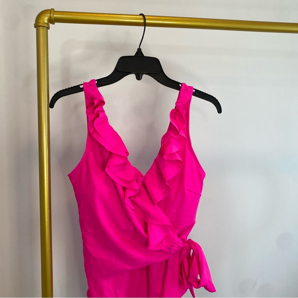 Pink Ruffled One-Piece Swimsuit - Picture 9 of 9